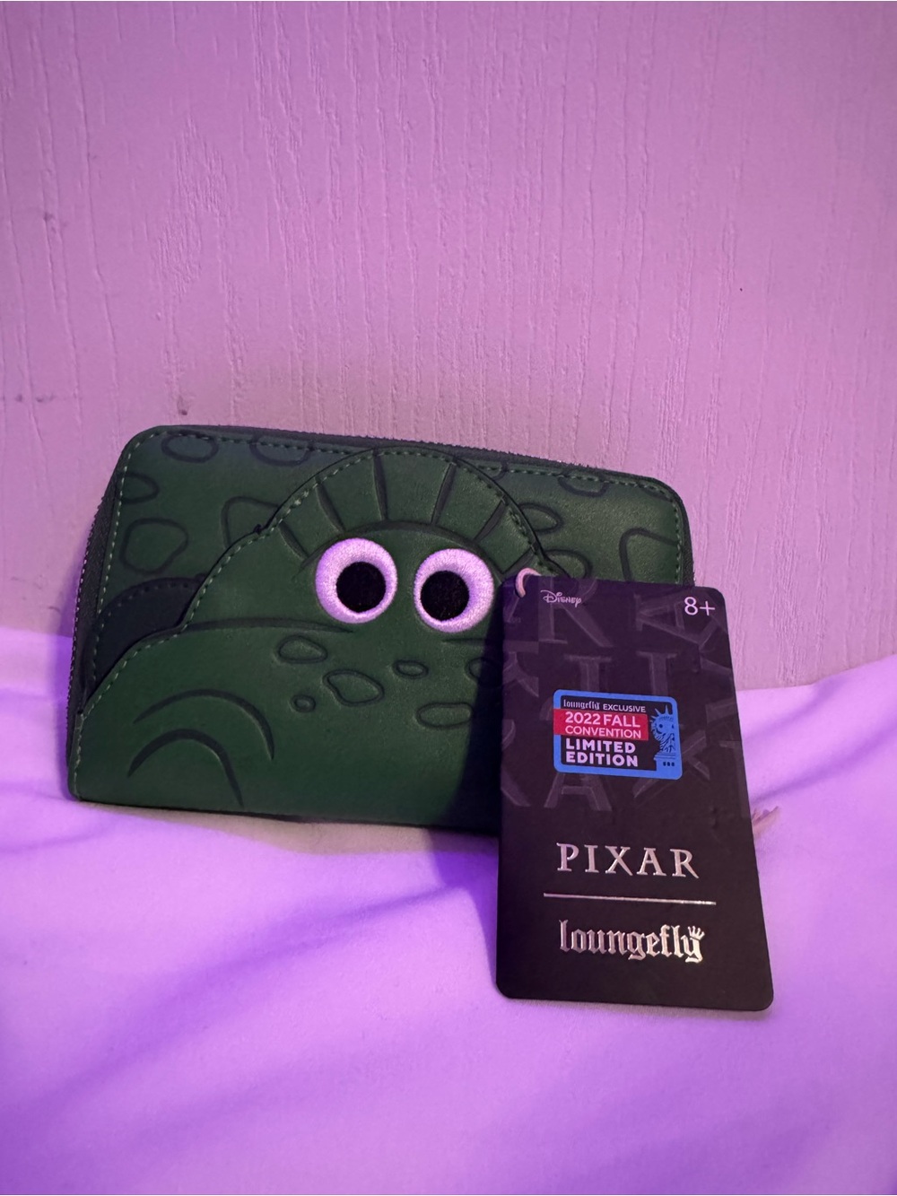 NWT Pixar Loungefly NYCC 2022 exclusive Rex cosplay zip around wallet